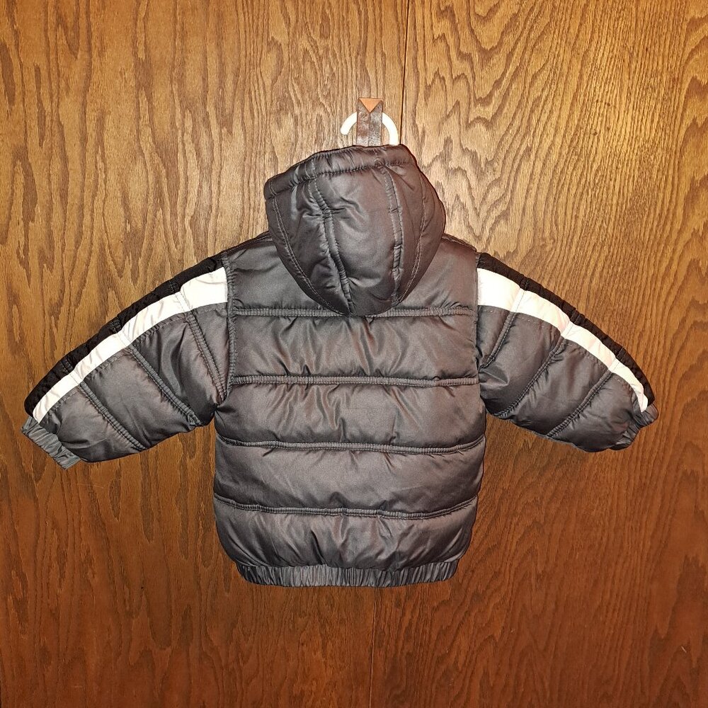 AIR JORDAN Jumpman Toddler Quilt Puffy Hoodie Zipper Coat Gray Sz 12 Months - Picture 3 of 8
